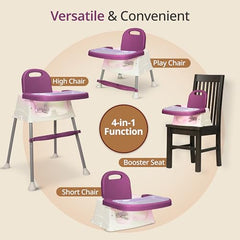 LuvLap 4 in 1 Convertible Baby High Chair with footrest, Convertible to High Chair, Low Chair, & Booster Seat, Essential for Baby Feeding (Green)