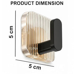 SIGNAMIO 6 Hook Shelf Adhesive Strip Wall Hanging Sticky Hook Black