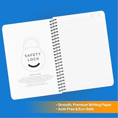 YOUVA Navneet|Spiral Long Book For Students And Executives|Spiral Bound With Safety Lock|A4 Size -21 X 29.7 Cm|Single Line|400 Pages|Pack Of 1