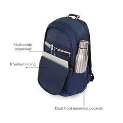 Tommy Hilfiger Laptop Backpack Elbert - Navy | Backpack for School, College and work | Water-Resistant, Fits 15-inch Laptop, with Rain Cover, Trolley Holder & 1-Year Warranty | 31L Capacity