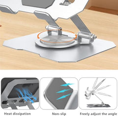 EDNITA ( 2Pcs Mini Laptop Stand for Desk | Portable Metal PC Desk Stand, Aluminium Cooling Pad Mini Clip Compatible with MacBook Apple Laptop, Lenovo, Dell, Hp, Acer & Other Laptops (Black)