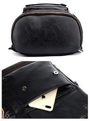 FUR JADEN Vegan Leather Anti Theft Design Casual Laptop Backpack with 15.6 Inch Laptop Pocket