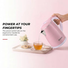 USHA Cool Touch Electric Kettle 1800 Watt|1.8 liter|Double Layered Cool Touch Outer Body|Safety with auto cut-off function|SS304 grade stainless steel inner body|Wider Mouth|2 years warranty (Pink)