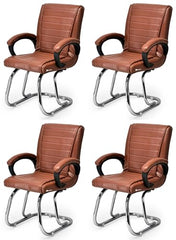 RATISON Special Director Principal Manager Office Visitor with arm Rest with Double Pipe Frame and Cushioned seat Back (2, Black, Double Pipe Frame)
