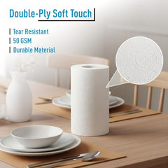 Amazon Brand - Presto! 2 Ply Kitchen Tissue Paper Roll | 720 Pulls | 60 Kitchen Towels X 12 Rolls | Soft And Highly Absorbent | 100% Natural Virgin Cellulose Fiber