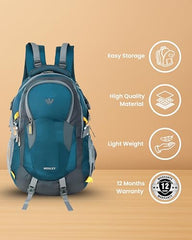 Wesley Spartan Unisex Travel Hiking Laptop Bag fits Upto 17.3 inch with Raincover and Internal Organiser Backpack Rucksack College Backpack
