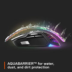 SteelSeries Aerox 3 Wireless Gen 2 - Ultralight 68g Gaming Mouse, 4K Polling, 26K DPI Optical Sensor, 200 Hours Battery Life, IP54, 80 Million Clicks, RGB, Pure PTFE Gliding Feet, Shadow