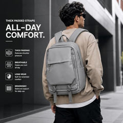 GadgetBite Zenith 32 Litre Laptop Bag with 15.6 Inch Laptop Compartment and Organiser Pocket for Men Women Boys Office College and Travel with Bottle Pocket Laptop Backpack - Black (Grey)