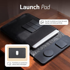 Acer ChargeMate 4-in-1 Wireless Charging Laptop Sleeve for 13" - 16" Laptops | Fast Charging Pad for Phone & Earbuds | Mousepad | Height Adjustable Flap | Magnetic Closure | Waterproof (Grey)