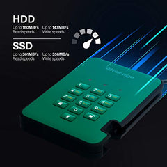iStorage diskAshur2 256-bit 256GB USB 3.1 secure encrypted solid-state drive - Black IS-DA2-256-SSD-256-B