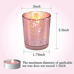 The Purple Tree Rose Gold Mercury Votive Tealight Candle Holders for Diwali and Christmas (Pack of 6) - Corporate Gifts, Home Decor, Decoration - Glass