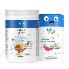 Little Joys DHA Kit (4-6 Years) | With NutriMix (350g) & DHA Gummies (30 day pack) | Omega 3 DHA-Packed Kit for Better Focus & Memory