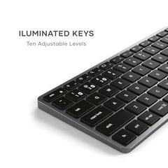 SATECHI Slim X3 Bluetooth Backlit Keyboard with Numeric Keypad – Illuminated Keys & Multi-Device Sync – for M2/ M1 MacBook Pro/Air, M2/ M1 iPad Pro/Air, M2 Mac mini, iMac M1 (Silver)