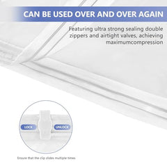 SELLWIZE Vacuum Storage Bags with Electric Pump, 5 Pack Small, Space Saver Bags with Triple-Sealed Valve Airtight, Reusable Compression Storage Bags for Packing, Polyamide Polyethylene Material