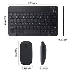 Acolarid 2.4 GHz Wireless Keyboard and Mouse Combo, Black Full-Sized USB Cordless, Silent, Numeric Keypad & Compact Optical Mouse, Wireless Receiver