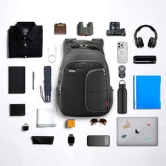HARISSONS Vervo 40L Waterproof Laptop Backpack for Men & Women | Fits 15.6" Laptop with Sternum Strap, Quick Access Pocket, Detachable Key Holder, Organized Compartments & Raincover (Grey)