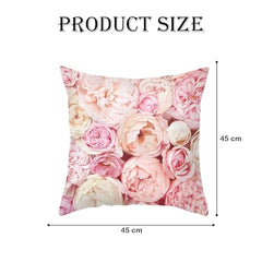 MOMISY Decorative Polyester Home Sofa Bedside Cushion Throw Pillow Covers, 45 x 45 cm, Pack of 2 (Rose-2)