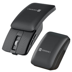 Portronics Toad Fold Wireless Bluetooth Mouse with Dual Wireless (BT + 2.4 GHz), Foldable Mouse, Rechargeable Battery, Multi-Device Pair, Up to 3200 DPI Sensitivity (Black)