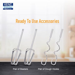 KENT 150W, 5 Speed Control, Copper Motor, Multiple Beaters, Overheating Protection, Food Grade Plastic Body Hand Blender (White)