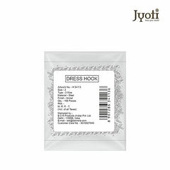 JYOTI Dress Hook (50 Hooks of 3 Wire Size 2 of Brass Material in Nickel Free Finish in a Pouch), Hooks for Ladies Blouses, Dresses, Chudidars, Children Dresses, Frocks, and Gowns - Pack of 5 Pouches