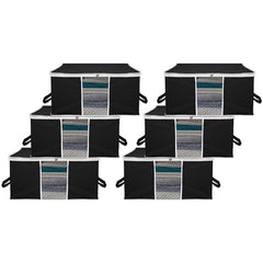 Kuber Industries Leheriya Design Underbed Storage Bag, Storage Organiser, Blanket Cover Set Of 3 (Royal Blue, Non-Woven), 65 x 47 x 33 Centimeters