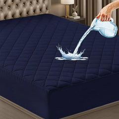 GADDA CO 100% Waterproof Premium Cotton Feel Mattress Protector King Size 78x72 Inch|Ultra Soft Breathable & Fitted Bed Protector Terry Cover Double Bed (6.5x6 feet, Fits 10 Inches, Grey)
