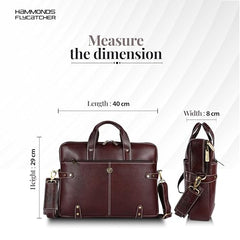 Hammonds Flycatcher Genuine Leather 15.6 Inch Laptop Office Bag for Men | 15.6” Padded Laptop Sleeve| 3 Zip Pockets| Detachable & Adjustable Strap| Pen,Wallet & Mobile Pocket |Durable|1 Year Warranty