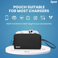 Dyazo 15.6 Inch Laptop Sleeve with Charger Pouch | Front Pocket with Handle Water Resistant Sleeve Case | Compatible for MacBook, HP, Dell, Acer, Asus, Microsoft, Samsung and Other Notebooks (Grey)