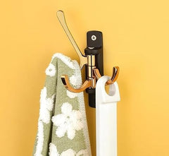 iSTAR Wall Hooks for Hanging | Flexible 4 Pin Hooks Bathroom Cloth Hanger Wall Hook Door Robe Hooks for Hanging Keys, Clothes, Towel (Rose Gold, Pack of 3)