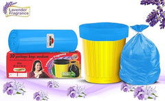 Shalimar Premium Scented Garbage Bags | Medium 19 X 21 Inches | 120 Bags (30 Bags X 4 Rolls) | Lavender Fragrance | Dustbin Bag/Trash Bag | (Blue) - Perforated Box for Easy Dispensing