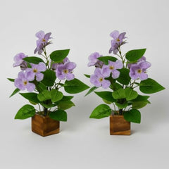 fancymart Artificial Flower Plant Home Décor with Small Size Pot | Pack of 2 | Plant Hanging for Home Decor | Office Decor (DESIGN-01)