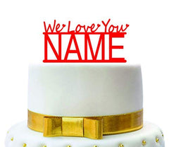 SYGA We Love You Cake Topper for Decorating Your Cake(Red)