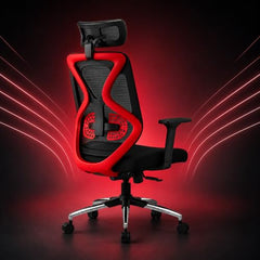 Oakcraft Hurricane Premium Ergonomic Office Chair | Dynamic 2D Lumbar Support | High-Back Executive Chair for Office, Home & Workstation