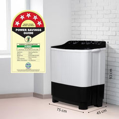 SHARP 7 kg, 5 star with E-Spin Pulsator,Semi-Automatic Top Loading Washing Machine, 1300 RPM (ES-SD70NB-FB, Black, Pure Wave)