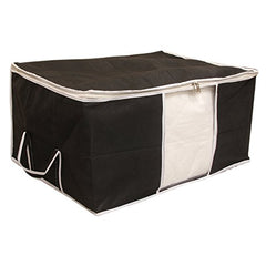 Kuber Industries Non-Woven Underbed Storage Bag|Clothes Storage Organizer|Blanket Cover With Clear Window|Zipper Closure&Handle Cloth Organizer|Plain White Border|Large|Pack Of 6|Royal Blue,32Cm,48Cm