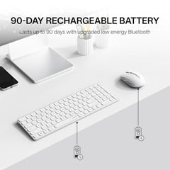 Rapoo 9010M Multi Device Wireless & Bluetooth Keyboard & Mouse Combo, White
