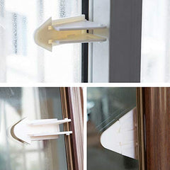 SYGA Sliding Door Lock for Child Safety for Closet Door & Window Locks (4 Pack, White)