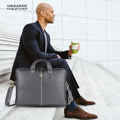 HAMMONDS FLYCATCHER Genuine Leather Office Bag for Men - 15.6 Inch Laptop Bag for Men for Professionals, Business Travelers - Adjustable Straps & Multiple Compartments - 1 Year Warranty - Brown