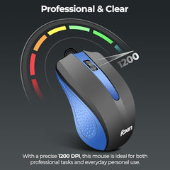 Foxin Glance Grey Wired USB Mouse | 1200 DPI Optical Sensor | Ergonomic & Lightweight (68g) with 3-Button | Plug & Play | 1.2M Cable | Silent Buttons | Wired Mouse for Laptop, PC, Desktop & Office Use