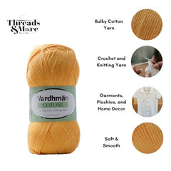 Vardhman Threads Cotone DK Weight Yarn - 51% Cotton 49% Acrylic Blend - 100g Ball 250m Length - Perfect for Knitting Crochet Amigurumi (Turquoise Blue)