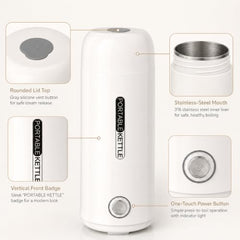 Portable Mini Electric Kettle 400 ml Travel Water Boiler with Fast Heating Function, Compact Hot Water Maker for Tea, Coffee & Milk, Electric Flask for Office, Home, Hotel and Camping