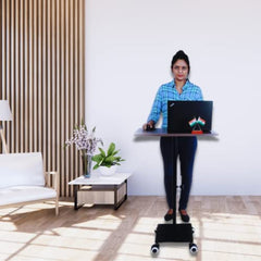 eStand Height Adjustable Laptop Table to be Used in Sitting & Standing Posture (Black HAT (29" - 45"))