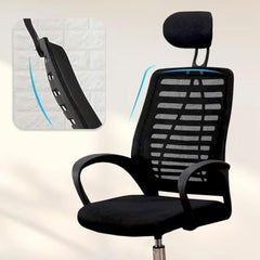 Casa Copenhagen Mesh Mid Back Office/Study/Computer/Revolving/Desk Chair for Work from Home -Metal Base, Height Adjustable Seat - Grey Milange & Black Handle