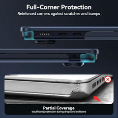 EooCoo Case for MacBook Air 15 inch M5 M4 M3 M2 2026-2023, Sparkly Clear