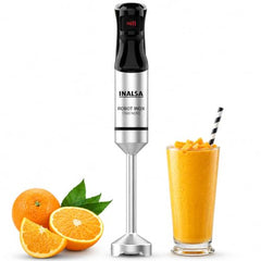 INALSA Hand Blender 1500 W|Silent DC Copper Motor|European Stepless Variable Speed Design| X.Large 1L Chopper|Unique Potato Masher| Detachable| Stainless Steel-Robot INOX 1500 StepUp