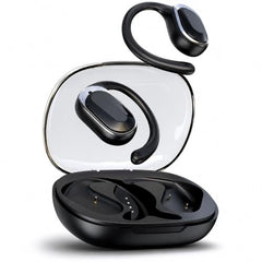 VEHOP F60 OWS Open Ear Wireless Earbuds Bluetooth 5.4 with ENC Calling, 50H Playtime, Ear Hook Design, Fast Type-C Charging, Touch Control, IPX5 Sweat Resistant, Open Ear Headphones for Sports (Black)