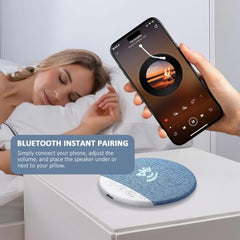 Clefairy Mini Portable Flat Under Pillow Speakers, with White Noise Timer Wireless Sleep Aid with Stereo Bass Private Sleep Headphones for Adult Kids,Bluetooth Sleep Pillow Speakers