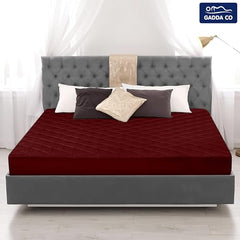 GADDA CO 100% Waterproof Premium Cotton Feel Mattress Protector King Size 78x72 Inch|Ultra Soft Breathable & Fitted Bed Protector Terry Cover Double Bed (6.5x6 feet, Fits 10 Inches, Grey)