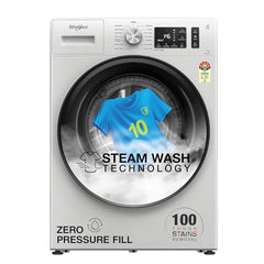 Whirlpool Smart Choice 9 Kg Steam Wash Technology 5 Star Inverter Front Load Fully Automatic Washing Machine with In-Built Heater (SUPREME CARE 9014-E, Midnight Grey, 100+ Tough Stains, 1400 RPM)
