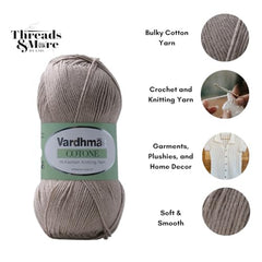 Vardhman Threads Cotone DK Weight Yarn - 51% Cotton 49% Acrylic Blend - 100g Ball 250m Length - Perfect for Knitting Crochet Amigurumi (Turquoise Blue)